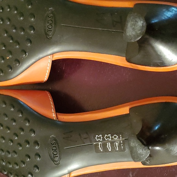 Tod's Orange Buckle Kitten Heel Mules/Sandals 7.5 - Picture 8 of 12